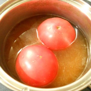 とろっとトマトの丸ごと煮、塩そぼろ焼きおにぎりでだし茶漬け (6)